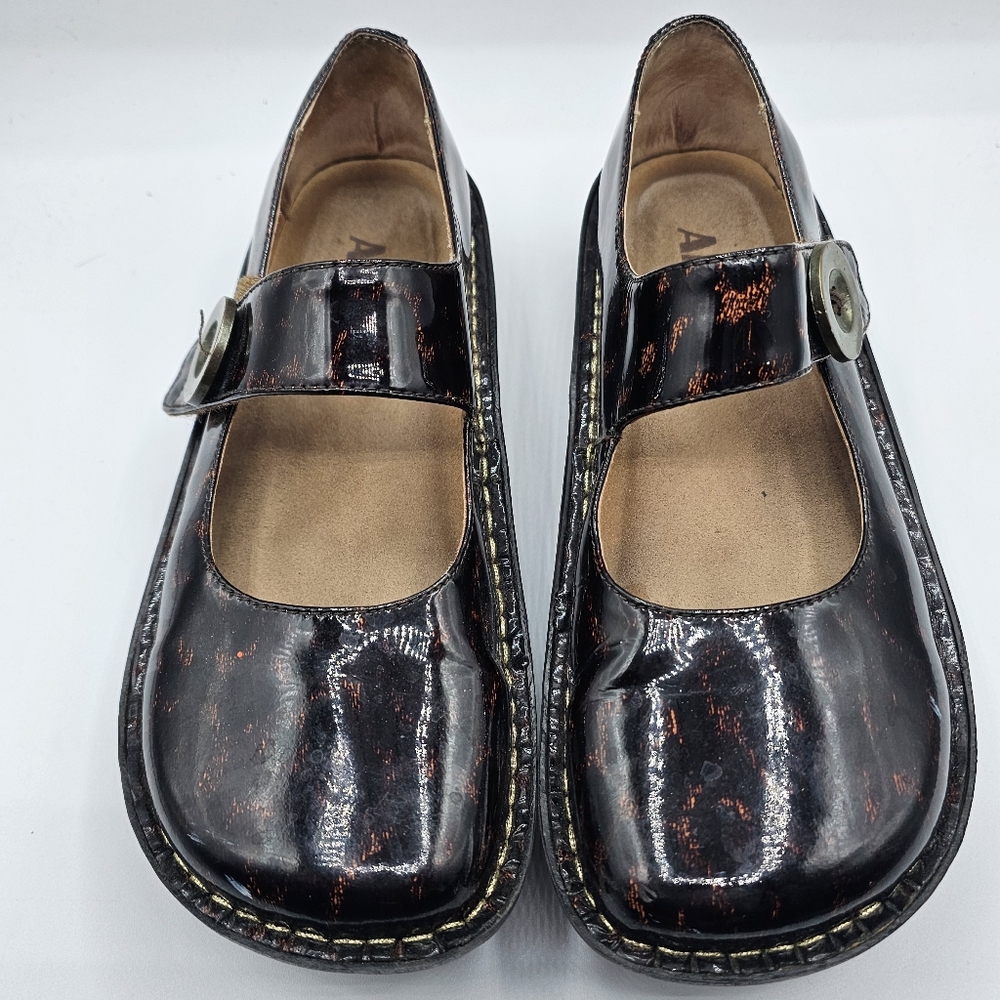 Alegria Animal Print Patent Leather Mary Jane Rocker Shoes